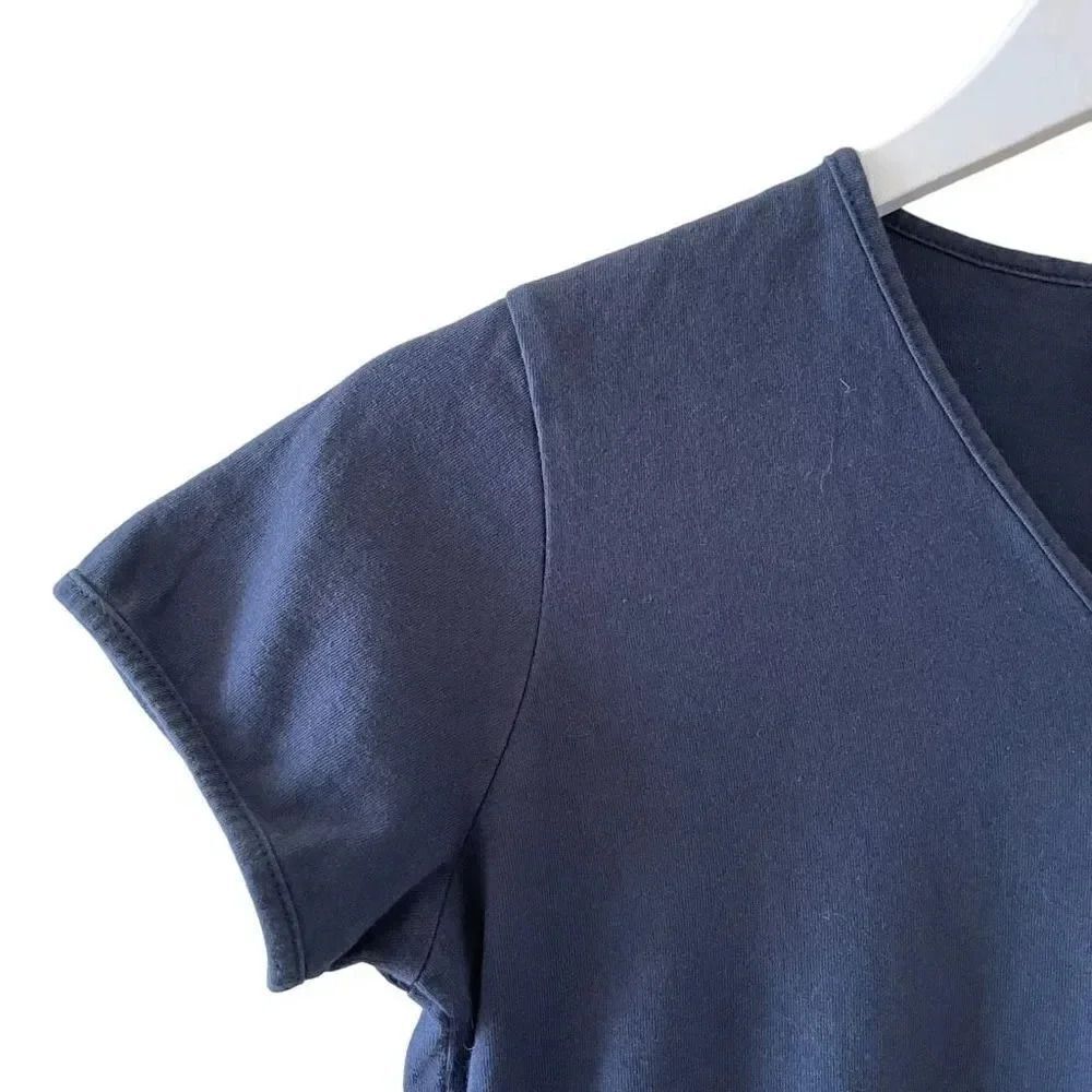 Puma Navy Solid Color V-Neck Basic Essential Mini… - image 8